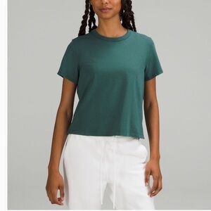 Lululemon Classic-Fit Cotton-Blend T-Shirt Green Jasper Sz 6